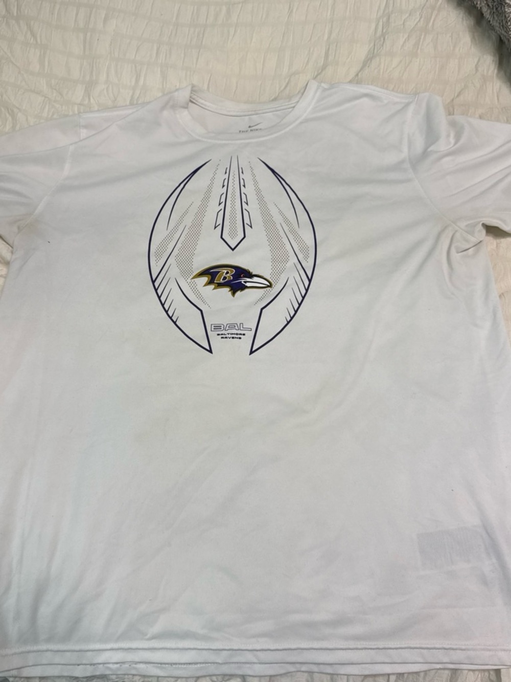 Nike White Baltimore Ravens Graphic Short Sleeve Tee